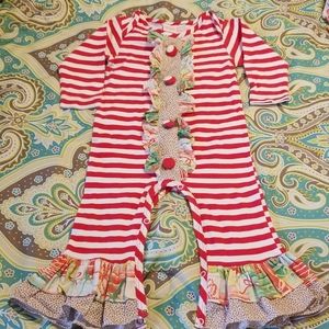 Vintage Ricrac and Ruffles long sleeve romper